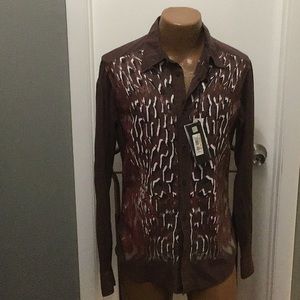 NWT Just Cavalli mens button down shirt euro size 48 fits US S/M